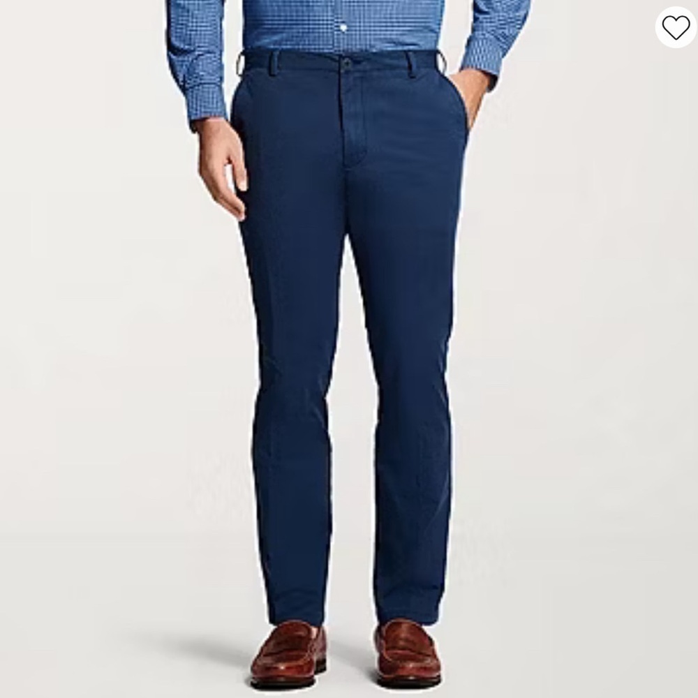 IZOD Men’s Chinos Straight Fit Stretch Blue 33x32 Flat Front Pants